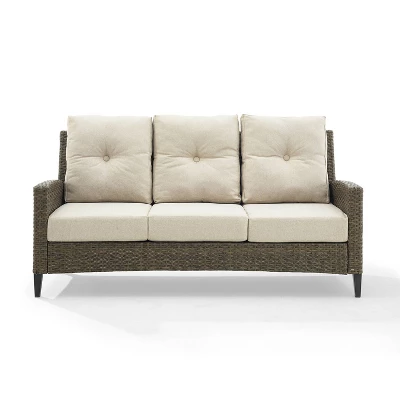 Rockport Outdoor Wicker High Back Sofa - Oatmeal/Light Brown - Crosley 5 Rockport Outdoor Wicker High Back Sofa - Oatmeal/Light Brown - Crosley - Image 5