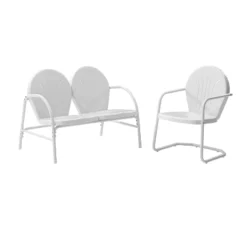 Griffith 2pc Outdoor Seating Set - White - Crosley -Cheap Crosley Store GUEST 1e177410 c92b 4eaa b15f 26a07775b266