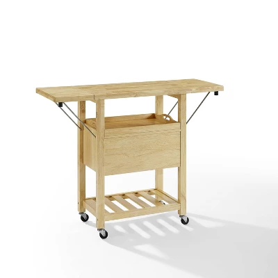 Bristol Double Drop Leaf Kitchen Cart Natural - Crosley 4 Bristol Double Drop Leaf Kitchen Cart Natural - Crosley - Image 4