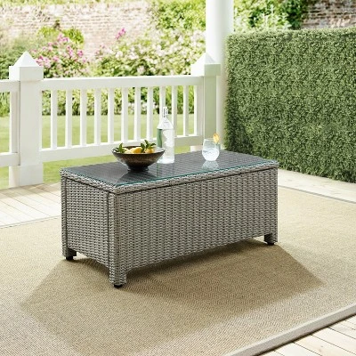 Bradenton Outdoor Wicker Glass Top Coffee Table - Crosley 3 Bradenton Outdoor Wicker Glass Top Coffee Table - Crosley - Image 3