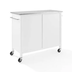 Soren Stainless Steel Top Kitchen Island/Cart Stainless Steel /White - Crosley -Cheap Crosley Store GUEST 1ed492cd 399f 4b60 be74 f89d8cc9cdbe