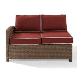 Bradenton Steel Outdoor Left Side Sectional Sangria/Weathered Brown - Crosley