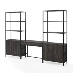 3pc Jacobsen Desk And Large Etagere Set Brown Ash - Crosley -Cheap Crosley Store GUEST 2077d939 de2a 4116 9129 75d801e433cc