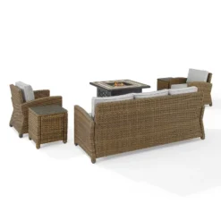 Bradenton 5pc Outdoor Wicker Conversation Set With Fire Table - Crosley -Cheap Crosley Store GUEST 20d88c7b 39d1 4261 acf6 74a6429b234d