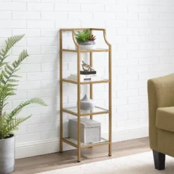 40" Aimee Short Etagere Gold - Crosley -Cheap Crosley Store GUEST 20e82ed6 66df 45a4 9a83 5164775e289a