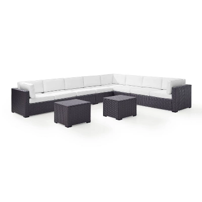 Biscayne 7pc Outdoor Wicker Sectional Set With 2 Coffee Tables & 3 Corner Seats White - Crosley 5 Biscayne 7pc Outdoor Wicker Sectional Set With 2 Coffee Tables & 3 Corner Seats White - Crosley - Image 5