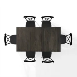 7pc Hayden Extendable Dining Set With Camille Chairs Matte Black/Slate - Crosley -Cheap Crosley Store GUEST 2150d587 94e9 4cab bc48 f7eb7215f217