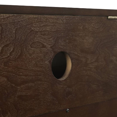 Asher Record Storage Media Console Dark Brown - Crosley 15 Asher Record Storage Media Console Dark Brown - Crosley - Image 15