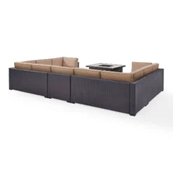 Biscayne 6pc Outdoor Wicker Sectional Set With Fire Table - Mocha - Crosley -Cheap Crosley Store GUEST 22c6c0f1 d16e 4dfe 8f25 22752f69e8e5