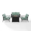 Kaplan 4pc Outdoor Conversation Set With Dante Fire Table - Mist - Crosley