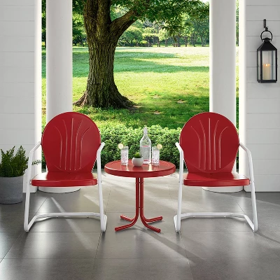 Griffith 2pc Outdoor Conversation Set - Bright Red - Crosley 5 Griffith 2pc Outdoor Conversation Set - Bright Red - Crosley - Image 5