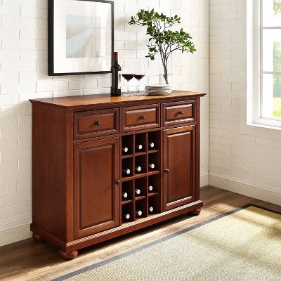 Alexandria Sideboard Cabinet With Wine Storage Cherry - Crosley 2 Alexandria Sideboard Cabinet With Wine Storage Cherry - Crosley - Image 2