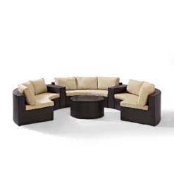 Catalina 6pc Outdoor Wicker Sectional Set - Sand/Brown - Crosley 13 Catalina 6pc Outdoor Wicker Sectional Set - Sand/Brown - Crosley -Cheap Crosley Store GUEST 239f0b33 e4d5 4d3f a0d1 47d44c337629
