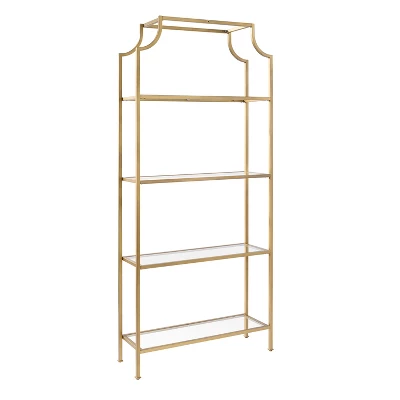 80.5" Aimee Etagere Gold - Crosley 4 80.5" Aimee Etagere Gold - Crosley - Image 4