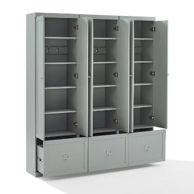 3pc Harper Entryway Set With 3 Pantry Closets Gray - Crosley 7 3pc Harper Entryway Set With 3 Pantry Closets Gray - Crosley - Image 7