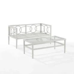 Ashford 2pc Outdoor Metal Conversation Set - Cream - Crosley -Cheap Crosley Store GUEST 2543f8f4 2c0e 4f3e bedb 648b376c3670