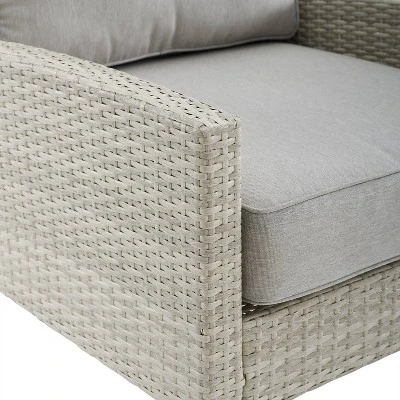 Capella Outdoor Wicker 3 Pc Sofa And Two Chair Set - Gray/Acorn - Crosley 12 Capella Outdoor Wicker 3 Pc Sofa And Two Chair Set - Gray/Acorn - Crosley - Image 12