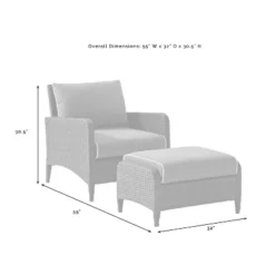 Kiawah 2pc Wicker Patio Chair With Ottoman Seating Set - Crosley -Cheap Crosley Store GUEST 25a594a1 d89d 4da3 ab62 be4bbecabb1a