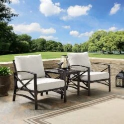 3pc Kaplan Outdoor Seating Set With 2 Chairs & Side Table - Oatmeal - Crosley -Cheap Crosley Store GUEST 261b0c4f c461 4728 bad3 1a91945eb1bd