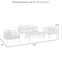 Ashford 4pc Outdoor Metal Conversation Set - Cream - Crosley -Cheap Crosley Store GUEST 29add061 5e0d 48bf ba8e 78e6015883a8