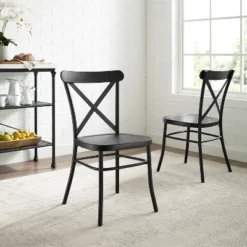 Set Of 2 Camille Dining Chair Matte Black - Crosley -Cheap Crosley Store GUEST 2ba40142 c121 4541 847b 41f628e0795b