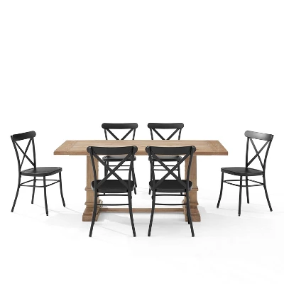 7pc Joanna Dining Set With 4 Camille Chairs Matte Black - Crosley 6 7pc Joanna Dining Set With 4 Camille Chairs Matte Black - Crosley - Image 6