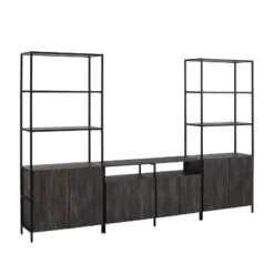 3pc Jacobsen Entertainment Set With Large Etageres Brown Ash - Crosley -Cheap Crosley Store GUEST 2c7eaae5 a8a6 40bf b97b a188271614a3