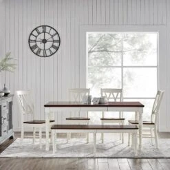 6pc Shelby Extendable Dining Set White - Crosley