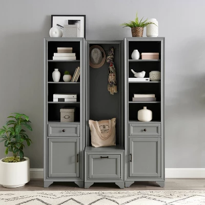 3pc Tara Entryway Set - Hall Tree And 2 Linen Cabinets Distressed Gray - Crosley 4 3pc Tara Entryway Set - Hall Tree And 2 Linen Cabinets Distressed Gray - Crosley - Image 4