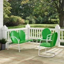 Griffith 3pc Outdoor Seating Set - Kelly Green - Crosley -Cheap Crosley Store GUEST 2d0f60e7 f407 432a 87e2 05d6c0a72618