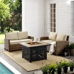 Crosley 3pc Bradenton Steel Outdoor Patio Fire Pit Furniture Set With Two Loveseats Tan/Brown 11 Crosley 3pc Bradenton Steel Outdoor Patio Fire Pit Furniture Set With Two Loveseats Tan/Brown -Cheap Crosley Store GUEST 2d32216f 98ae 4187 9613 890bd9d6ea45