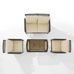 Tribeca 4pc Outdoor Wicker Conversation Set - Sand/Brown - Crosley -Cheap Crosley Store GUEST 2db1fd51 0590 4112 8b2e 18c0b21de652