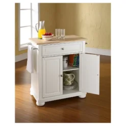 Alexandria Natural Wood Top Portable Kitchen Island - White - Crosley -Cheap Crosley Store GUEST 2df72fb1 6c90 4bbb b5a0 5d15f7d47c5d