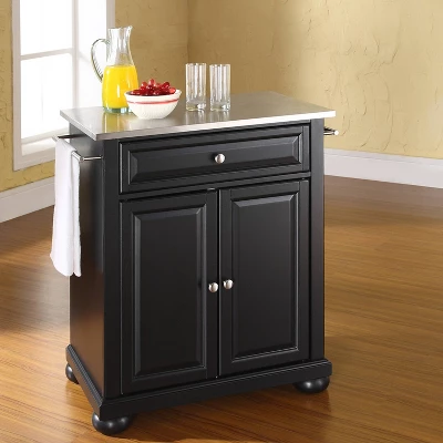 Alexandria Stainless Steel Top Portable Kitchen Island/Cart - Crosley 1 Alexandria Stainless Steel Top Portable Kitchen Island/Cart - Crosley