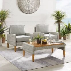 Capella Outdoor Wicker 3 Pc Set With Two Chairs And Coffee Table Gray/Acorn - Crosley 15 Capella Outdoor Wicker 3 Pc Set With Two Chairs And Coffee Table Gray/Acorn - Crosley -Cheap Crosley Store GUEST 2f6323a8 2deb 4f38 b5d4 fa163efba1a2
