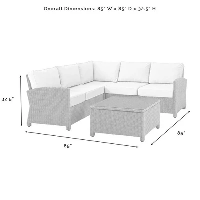 Crosley 4pc Bradenton Steel Outdoor Patio Sectional Sofa Furniture Set 11 Crosley 4pc Bradenton Steel Outdoor Patio Sectional Sofa Furniture Set - Image 11