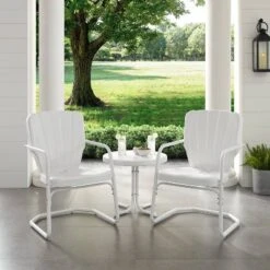 Ridgeland 3pc Outdoor Seating Set - White - Crosley -Cheap Crosley Store GUEST 305a9e6e 6852 464d 8ce2 f34ea6bd8721