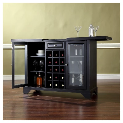 LaFayette Sliding Top Bar Cabinet - Black - Crosley 7 LaFayette Sliding Top Bar Cabinet - Black - Crosley - Image 7