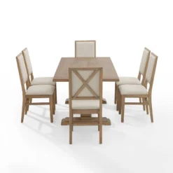 7pc Joanna Dining Set With 6 Upholstered Back Chairs Rustic Brown - Crosley 16 7pc Joanna Dining Set With 6 Upholstered Back Chairs Rustic Brown - Crosley -Cheap Crosley Store GUEST 31cc5cbe ca83 4960 9873 2f77b15f7e99