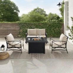 Kaplan 4pc Outdoor Conversation Set With Dante Fire Table - Oatmeal - Crosley -Cheap Crosley Store GUEST 32cdfcbb a583 40b6 b840 a79ebbb53fbf