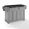 Alexandria Kitchen Island With Granite Top Vintage Gray/Black - Crosley
