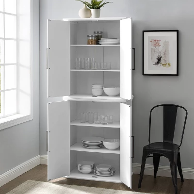 Bartlett Tall Storage Pantry With 2 Stackable Pantries White - Crosley 2 Bartlett Tall Storage Pantry With 2 Stackable Pantries White - Crosley - Image 2
