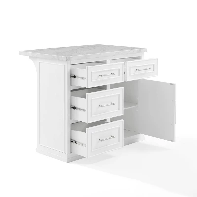 Cutler Faux Marble Top Kitchen Island White/White Marble - Crosley 10 Cutler Faux Marble Top Kitchen Island White/White Marble - Crosley - Image 10