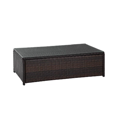 Palm Harbor Outdoor Wicker Coffee Table - Brown - Crosley 2 Palm Harbor Outdoor Wicker Coffee Table - Brown - Crosley - Image 2