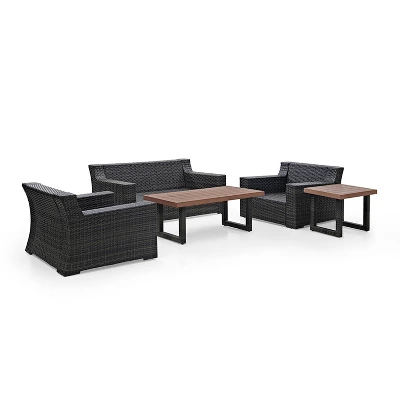 Beaufort 5pc Outdoor Wicker Conversation Set - Mist - Crosley 6 Beaufort 5pc Outdoor Wicker Conversation Set - Mist - Crosley - Image 6