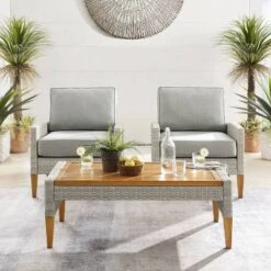 Capella Outdoor Wicker 3 Pc Set With Two Chairs And Coffee Table Gray/Acorn - Crosley 16 Capella Outdoor Wicker 3 Pc Set With Two Chairs And Coffee Table Gray/Acorn - Crosley -Cheap Crosley Store GUEST 3686939f 35e2 47e3 8463 2321e15f6a5b