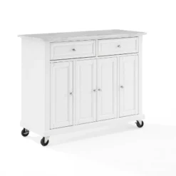 Avery Kitchen Island/Cart Distressed White/White Marble - Crosley -Cheap Crosley Store GUEST 36f4b3a4 6133 4567 b84f a08b122b159e