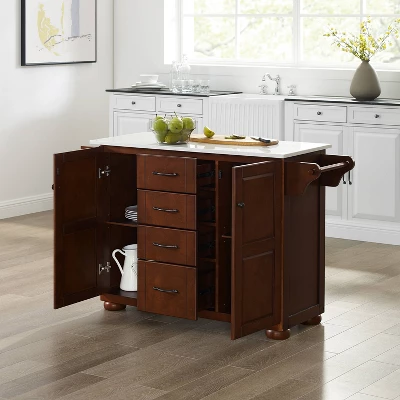 Eleanor Granite Top Kitchen Island Mahogany - Crosley 2 Eleanor Granite Top Kitchen Island Mahogany - Crosley - Image 2