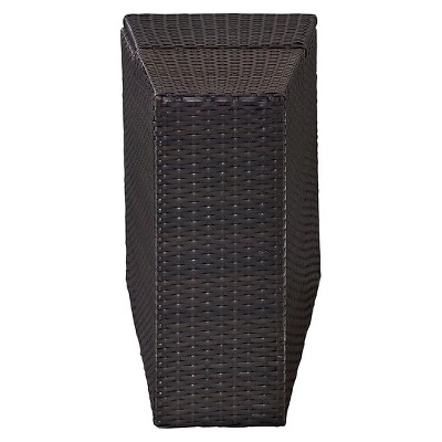 Catalina Outdoor Wicker Arm Table - Brown - Crosley 2 Catalina Outdoor Wicker Arm Table - Brown - Crosley - Image 2