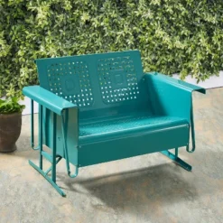 Bates Outdoor Loveseat Glider - Turquoise Gloss - Crosley -Cheap Crosley Store GUEST 396f743b 0f21 4514 b29f 31cab1037f89